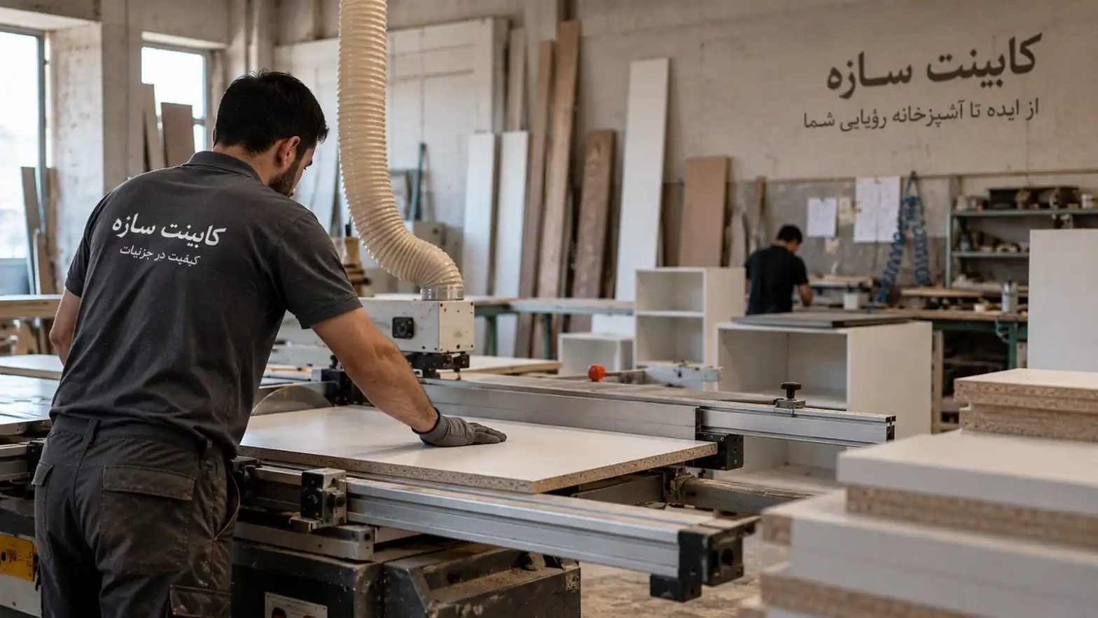 تولید کابینت آشپزخانه در کارگاه کابینت سازه